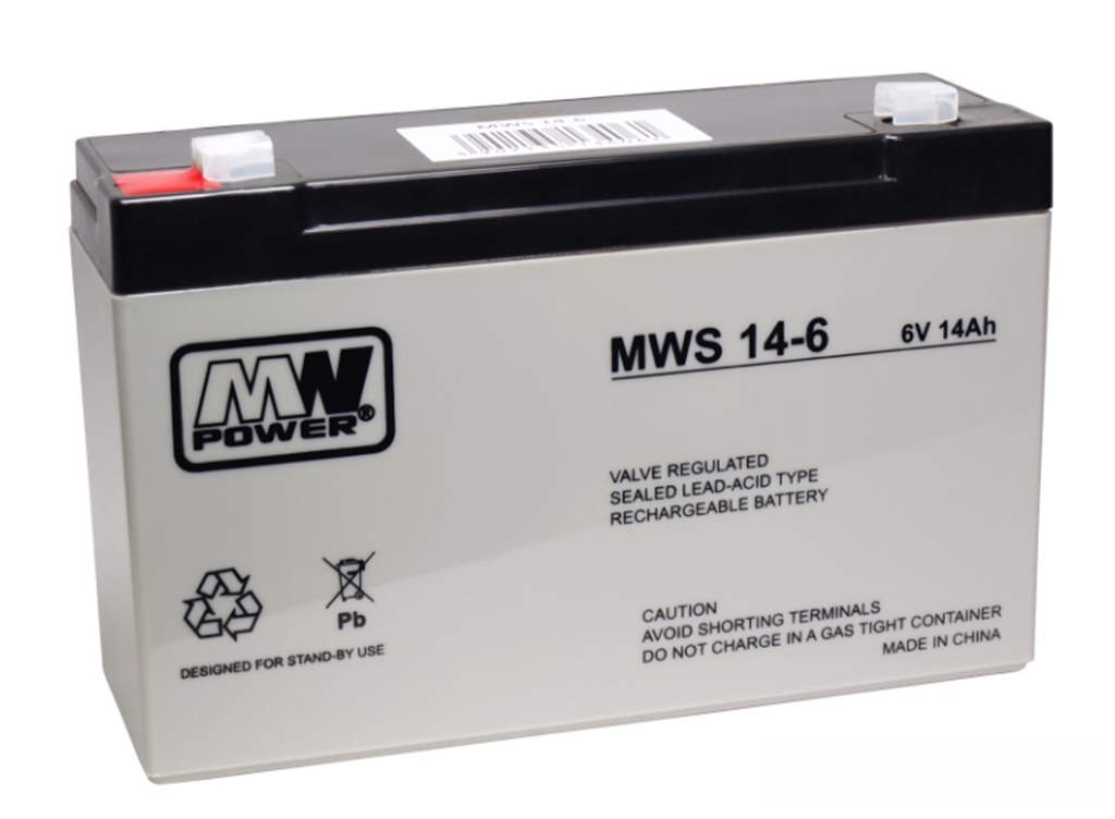 AGM-Batterie 6V 14Ah MW-Power MWS 14-6 VRLA-Technik wartungsfrei