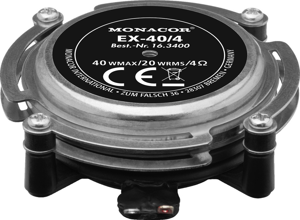 MONACOR EX-40/4 Audio-Exciter/Resonator, 20 W, 4 Ω