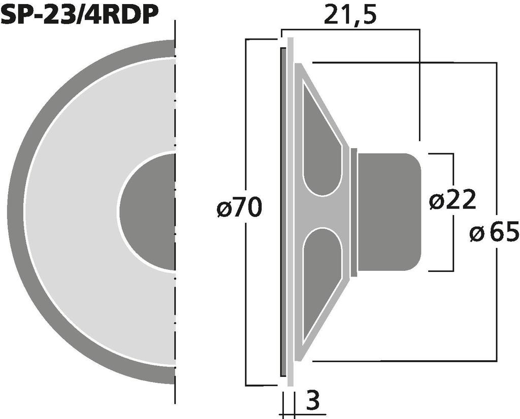 MONACOR SP-23/4RDP Miniatur-Einbaulautsprecher, 8 Ω
