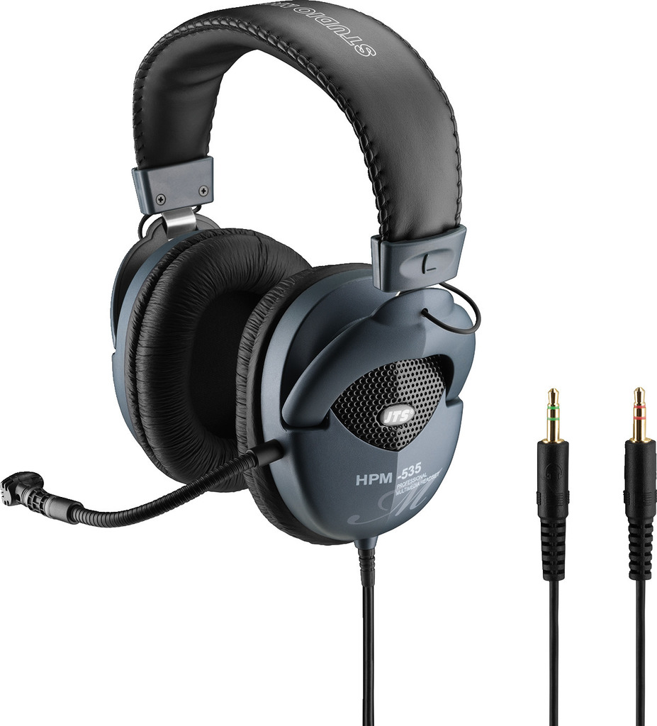 JTS HPM-535 Professioneller Stereo-Kopfhörer mit Elektret-Bügelmikrofon