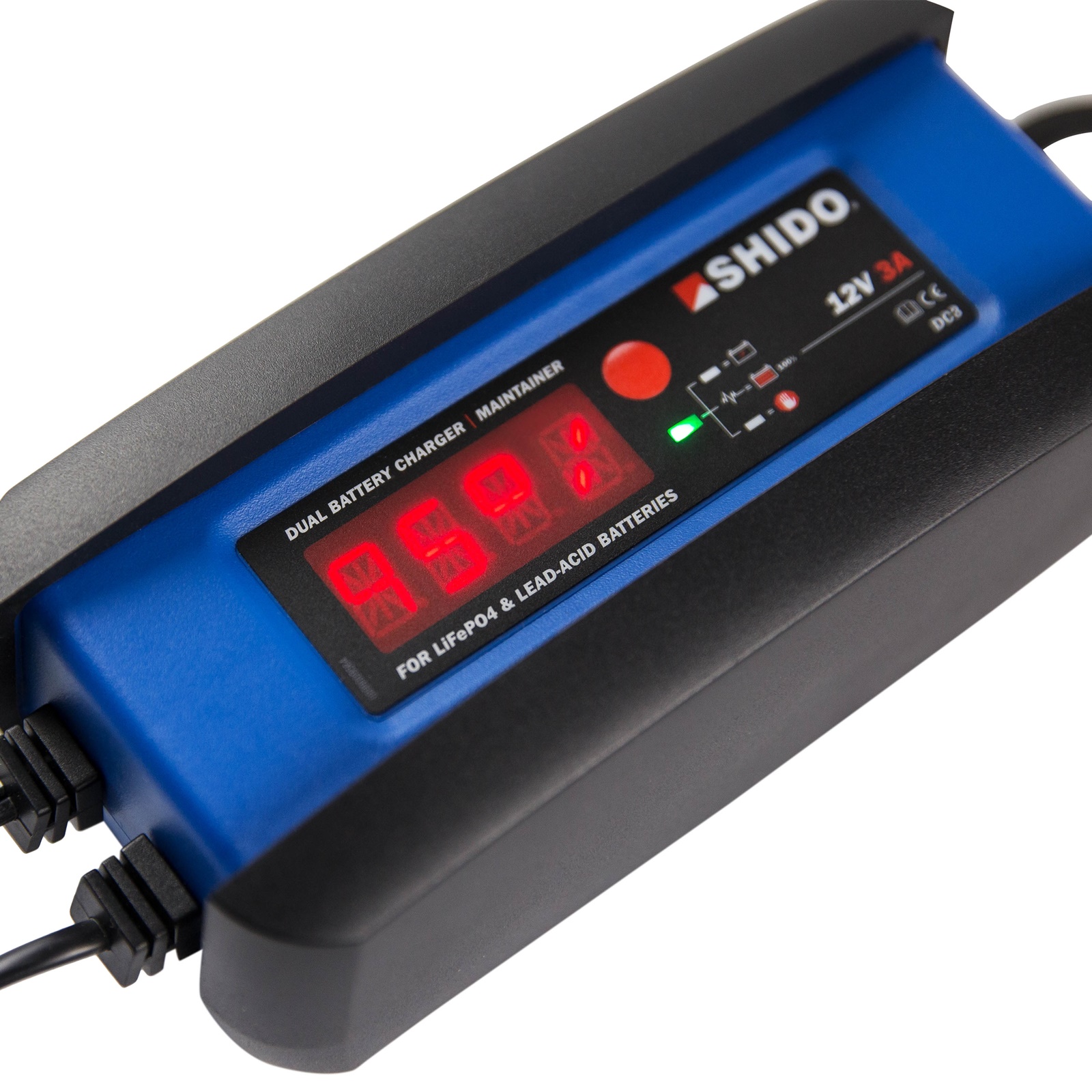 Shido DC3 Batterie Ladegerät für Lithium LIon LifePO4 AGM Gel mit Zubehör