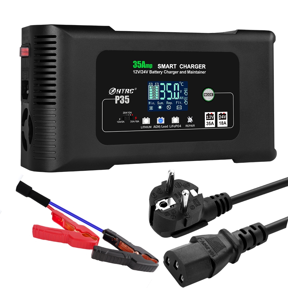HT-RC P35 Schnellladegerät Batterie Ladegerät 12V-35A 24V-18A Lithium LiFePO4 AGM GEL SLA Impuls Reparatur 